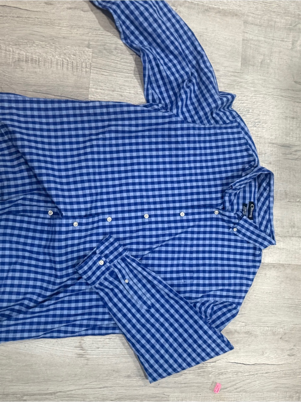 Chaps Blue Gingham Button-Down Shirt